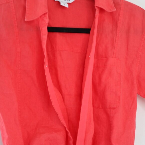Athleta Playa Coral Linen Cropped Tie Top Womens XSmall - Picture 5 of 11